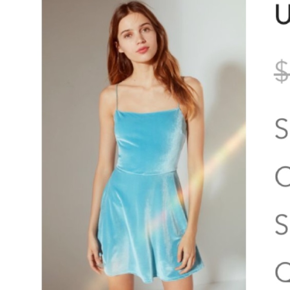 blue velvet urban outfitters dress